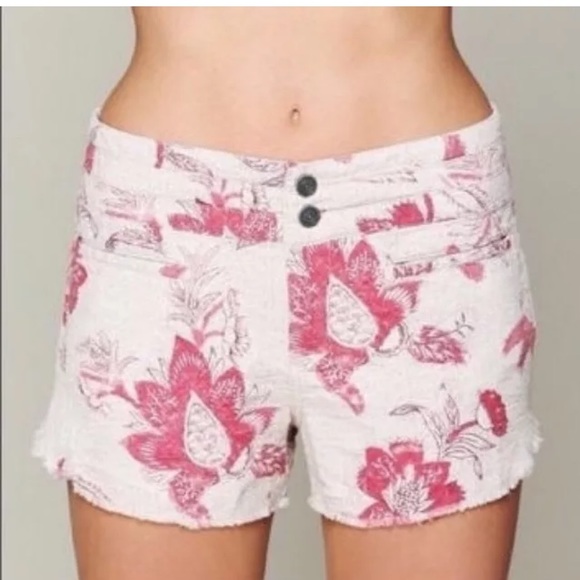 New Free People Cut offs shorts cotton floral - Picture 5 of 14